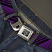BD Wings Logo CLOSE-UP Full Color Black Silver Seatbelt Belt - Diagonal Stripes Black/Purple Webbing Seatbelt Belts Buckle-Down   