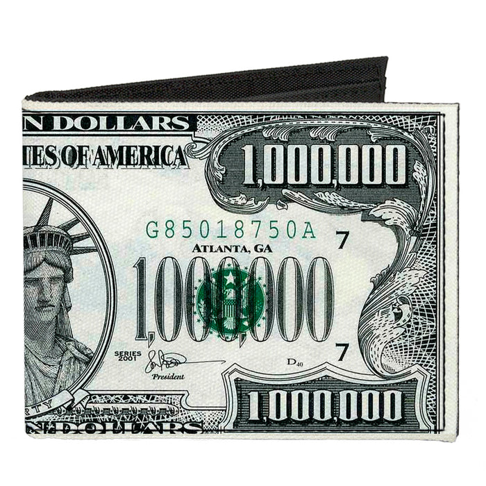 Canvas Bi-Fold Wallet - 1 Million Dollar Bill Canvas Bi-Fold Wallets Buckle-Down   