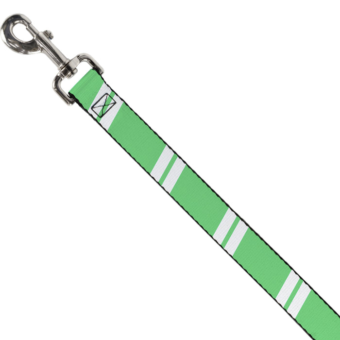 Dog Leash - Hash Mark Stripe Double Green/Silver Dog Leashes Buckle-Down   