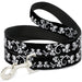 Dog Leash - Butterfly Garden2 Black/White Dog Leashes Buckle-Down   