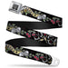 BD Wings Logo CLOSE-UP Full Color Black Silver Seatbelt Belt - Lucky Black Webbing Seatbelt Belts Buckle-Down   