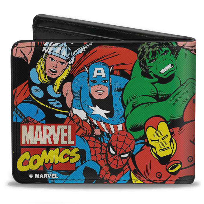 MARVEL COMICS Bi-Fold Wallet - Marvel Comics Characters Stacked Logo Bi-Fold Wallets Marvel Comics   