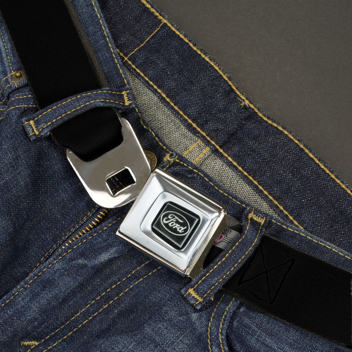 Ford Emblem Seatbelt Belt - FORD Script Single Black/White Webbing Seatbelt Belts Ford   