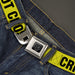 BD Wings Logo CLOSE-UP Full Color Black Silver Seatbelt Belt - CRIME SCENE DO NOT CROSS Yellow/Black Webbing Seatbelt Belts Buckle-Down   