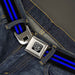 BD Wings Logo CLOSE-UP Full Color Black Silver Seatbelt Belt - Stripe Black/Blue Webbing Seatbelt Belts Buckle-Down   