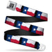 BD Wings Logo CLOSE-UP Full Color Black Silver Seatbelt Belt - Texas Flag Painting Webbing Seatbelt Belts Buckle-Down   