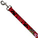 Dog Leash - Mom & Dad CLOSE-UP Red Dog Leashes Buckle-Down   