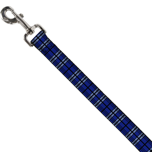 Dog Leash - Plaid Blue/Gray/Black Dog Leashes Buckle-Down   