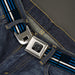 BD Wings Logo CLOSE-UP Black/Silver Seatbelt Belt - Thin White Line Flag Weathered Black/Blue/White Webbing Seatbelt Belts Buckle-Down   