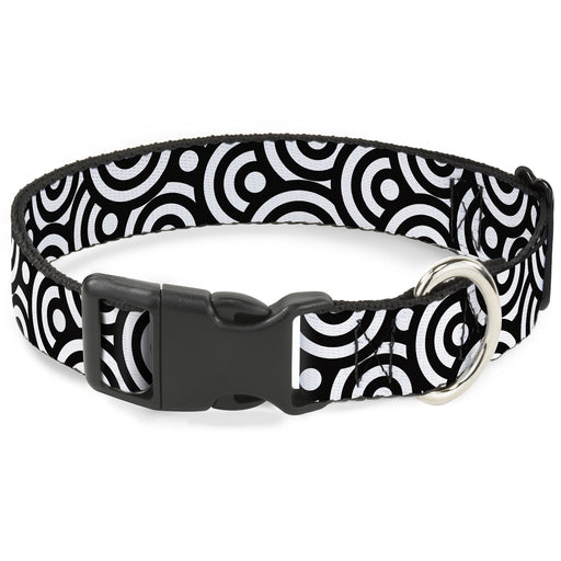 Plastic Clip Collar - Bullseye Stacked Black/White Plastic Clip Collars Buckle-Down   