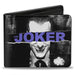 Bi-Fold Wallet - THE JOKER Sliced Portrait Black Grays Purple Bi-Fold Wallets DC Comics   