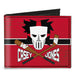 Canvas Bi-Fold Wallet - CASEY JONES Baseball & Hockey Stick Bricks Stripe Reds White Black Canvas Bi-Fold Wallets Nickelodeon   