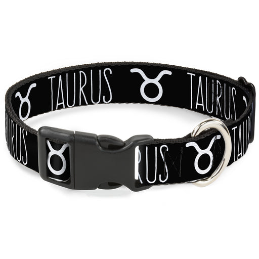 Plastic Clip Collar - Zodiac TAURUS/Symbol Black/White Plastic Clip Collars Buckle-Down   