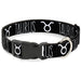 Plastic Clip Collar - Zodiac TAURUS/Symbol Black/White Plastic Clip Collars Buckle-Down   