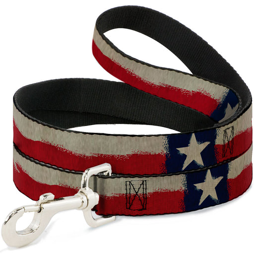 Dog Leash - Texas Flag CLOSE-UP Distressed Painting Dog Leashes Buckle-Down   