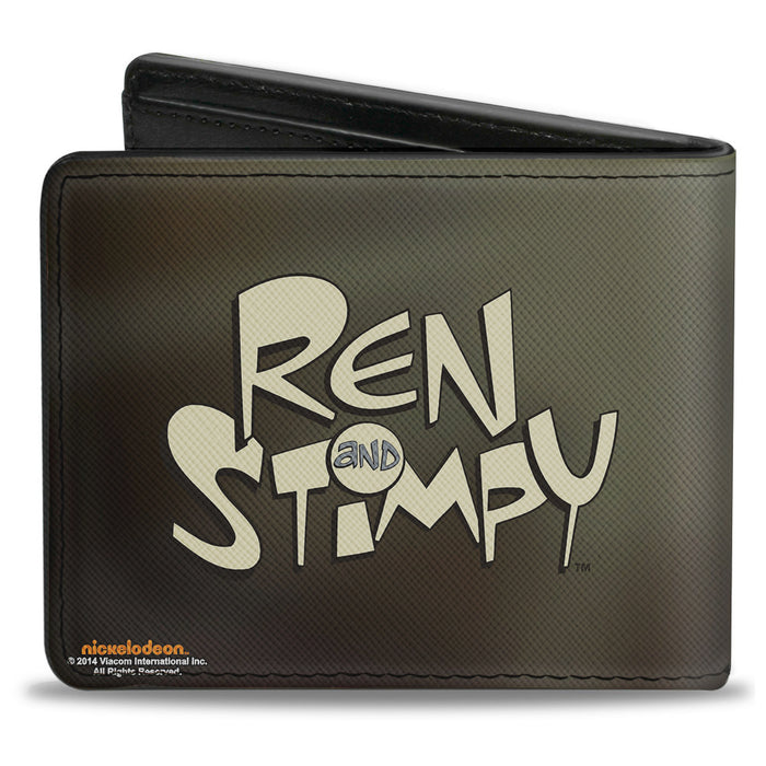 Bi-Fold Wallet - Powdered Toastman CLING TENACIOUSLY TO MY BUTTOCKS! + REN AND STIMPY Logo Black Bi-Fold Wallets Nickelodeon   