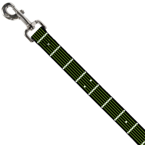 Dog Leash - Guitar Neck Black/White/Lime Green Dog Leashes Buckle-Down   