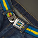 MOPAR 1937-1947 Logo Full Color Blue Yellow Red Seatbelt Belt - MOPAR 1937-1947 Logo-USE CHRYSLER ENGINEERED MOPAR PARTS AND ACCESSORIES/Paint Stripe Blue/Yellow/Red Webbing Seatbelt Belts Mopar   