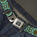 BD Wings Logo CLOSE-UP Full Color Black Silver Seatbelt Belt - Kaleidoscope Balls Turquoise/Brown Webbing Seatbelt Belts Buckle-Down   