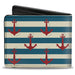 Bi-Fold Wallet - Anchors w Stripes White Blue Red Bi-Fold Wallets Buckle-Down   