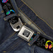 BD Wings Logo CLOSE-UP Full Color Black Silver Seatbelt Belt - Headphones Curls Black/Gray/Neon Webbing Seatbelt Belts Buckle-Down   