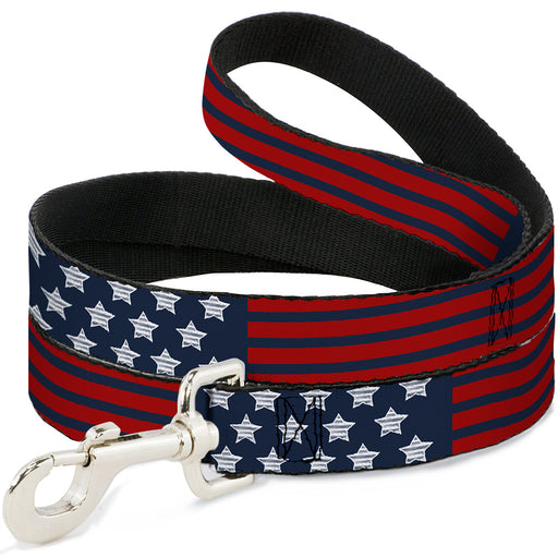 Dog Leash - Stars & Stripes2 Blue/White/Red Dog Leashes Buckle-Down   