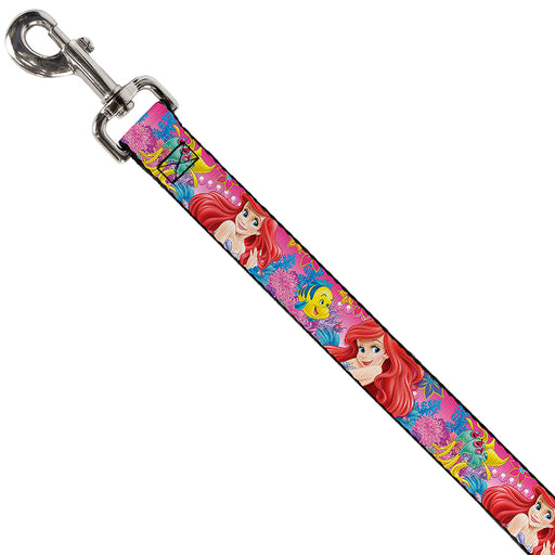 Dog Leash - Ariel/Flounder/Fish Trio Poses Pinks Dog Leashes Disney   