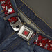 Queen's Heart Full Color Reds Gold Seatbelt Belt - Queen of Hearts Poses/Hearts/Cards Reds/Black Webbing Seatbelt Belts Disney   