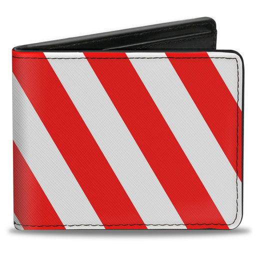 Bi-Fold Wallet - Candy Cane2 Stripe White Red Bi-Fold Wallets Buckle-Down   