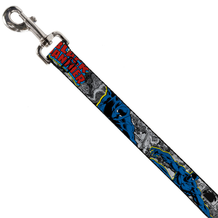 Dog Leash - BLACK PANTHER Action Poses/Stacked Comics Grays/Yellow/Blue/Red Dog Leashes Marvel Comics   
