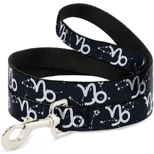 Dog Leash - Zodiac Capricorn Symbol/Constellations Black/White Dog Leashes Buckle-Down   