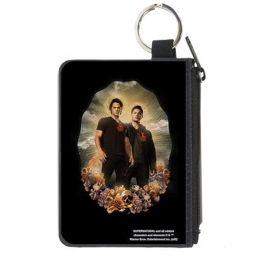 Canvas Zipper Wallet - MINI X-SMALL - Supernatural Sam And Dean Winchester Saints and Sinners Pose Canvas Zipper Wallets Supernatural   