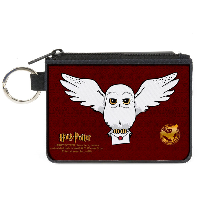 Canvas Zipper Wallet - MINI X-SMALL - HARRY POTTER Hedwig Delivery Pose DRCMC Icon Burgundy Reds Golds Canvas Zipper Wallets The Wizarding World of Harry Potter Default Title  