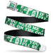 CHEECH & CHONG Faces Silhouette Full Color Green/White Seatbelt Belt - CHEECH & CHONG Pose IF YOU NEED ME I'LL BE ON THE COUCH Green/White Webbing Seatbelt Belts Cheech & Chong   