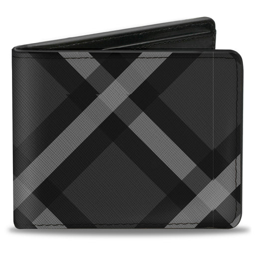 Bi-Fold Wallet - Buffalo Plaid X Charcoal Black Gray Bi-Fold Wallets Buckle-Down   
