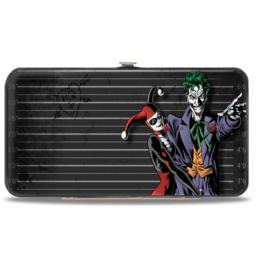 Hinged Wallet - Harley Quinn Hugging Joker Pose Lineup Grays Hinged Wallets DC Comics   