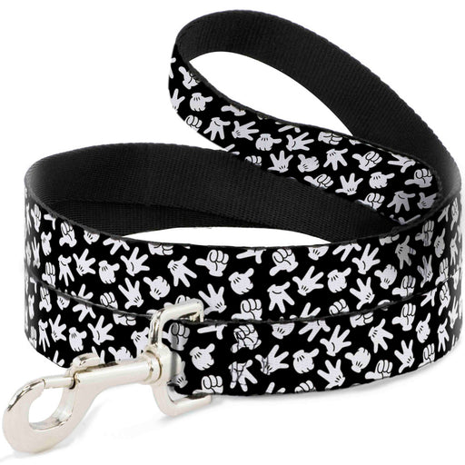 Dog Leash - Mickey Mouse Hand Gestures2 Scattered Black/White Dog Leashes Disney   