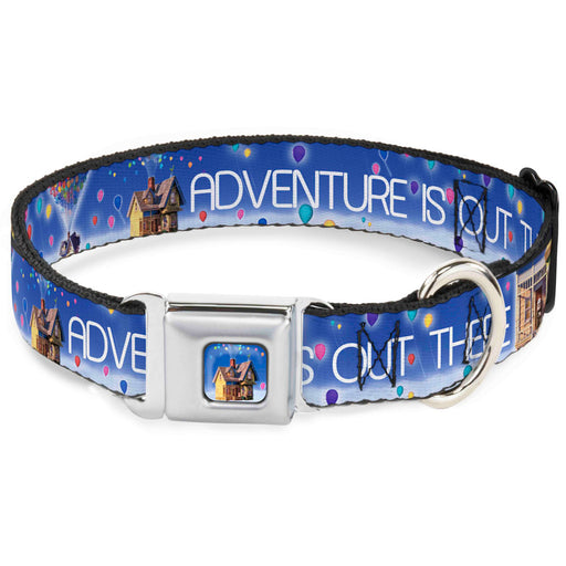 Flying House w/Balloons Full Color Seatbelt Buckle Collar - ADVENTURE IS OUT THERE/Carl on Porch/Flying House/Balloons Blues/White/Multi Color Seatbelt Buckle Collars Disney   