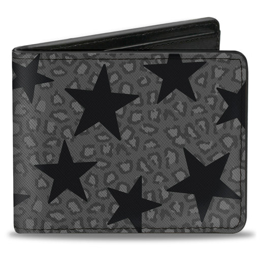 Bi-Fold Wallet - Cheetah Stars Gray Black Bi-Fold Wallets Buckle-Down   