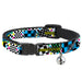 Cat Collar Breakaway - Funky Checkers Black White Neon Breakaway Cat Collars Buckle-Down   