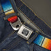 BD Wings Logo CLOSE-UP Full Color Black Silver Seatbelt Belt - Zarape2 Vertical Multi Color Stripe Webbing Seatbelt Belts Buckle-Down   