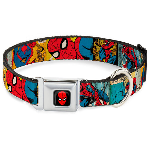 MARVEL UNIVERSE Spider-Man Full Color Seatbelt Buckle Collar - Spider-Man Comic Strip Seatbelt Buckle Collars Marvel Comics   