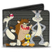 Bi-Fold Wallet - Looney Tunes 6-Character Group Lineup Gray Black Bi-Fold Wallets Looney Tunes   