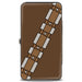 Hinged Wallet - Star Wars Chewbacca Mono Line Face + Bandolier Strap Brown Black Grays Hinged Wallets Star Wars   