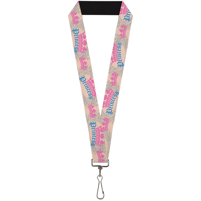 Lanyard - 1.0" - Crown Princess Oval Baby Pink Baby Blue Lanyards Buckle-Down   