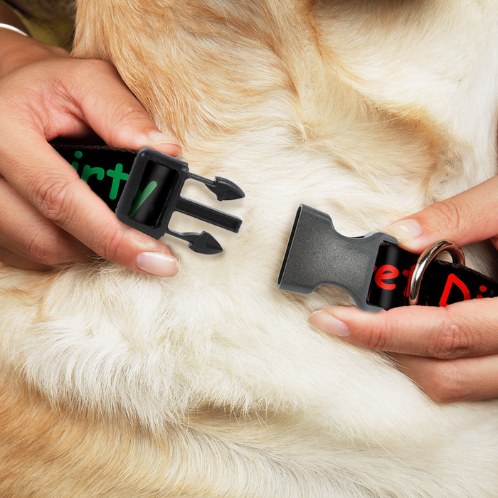 Plastic Clip Collar - GET DIRTY Black/White/Blue/Green/Red Plastic Clip Collars Buckle-Down   