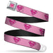 Superman Full Color Pink Seatbelt Belt - Superman Shield Pink Webbing Seatbelt Belts DC Comics   