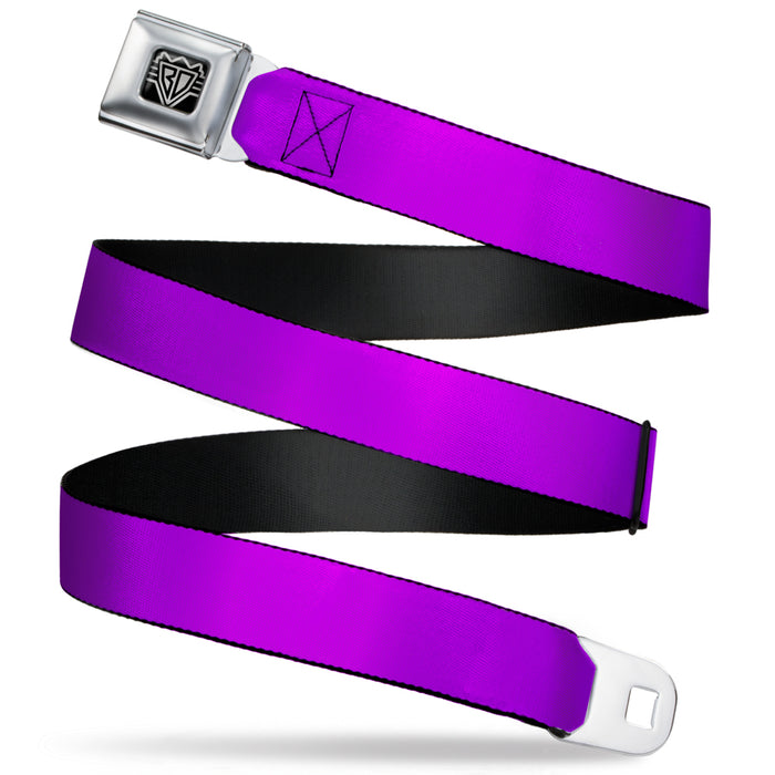 BD Wings Logo CLOSE-UP Full Color Black Silver Seatbelt Belt - Neon Purple Webbing Seatbelt Belts Buckle-Down   