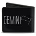 Bi-Fold Wallet - Zodiac GEMINI Constellation Black White Bi-Fold Wallets Buckle-Down   