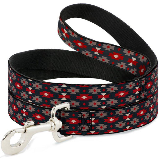 Dog Leash - Mini Navajo Black/Gray/Red/White Dog Leashes Buckle-Down   